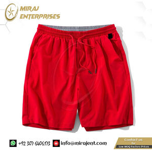 กางเกงขาสั้นหลวมกางเกงขาสั้นชายหาดขนาดใหญ่ขายส่ง OEM แฟชั่นกางเกงขาสั้นลําลองสีแดงผู้ชายฤดูร้อนแบรนด์ใหม่แห้งเร็ว - Product Image 2