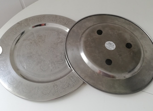 Plateau de service classique en métal fer forgé de qualité supérieure, poli et texturé, couleurs personnalisables, argent, or, utilisation dans les restaurants et les hôtels - Product Image 3