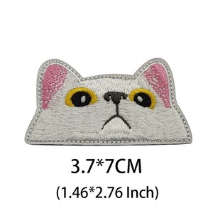 Applique de broderie d'insignes en tissu gris, noir et blanc, patchs en PVC 3d, emblème drôle de crochet et de boucle pour sac à dos, vêtements - Product Image 3