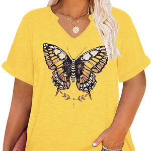 T-shirt décontracté pour femmes grandes tailles, toucher doux, coupe décontractée, respirant, toile lisse, drapé, écologique, confort quotidien, tissu doux - Product Image 1