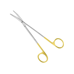 Tijeras T.C Metzenbaum de carburo de tungsteno de punta afilada para cirugía dental, 15 cm, acero inoxidable, curva recta, medio color dorado, Ce - Product Image 5