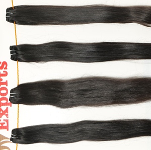 Wholesale 100% <b>Cheap</b> Indian Virgin Remy None Chemical Processing Cuticle Aligned Black Straight Bundles Human Hair <b>Extensions</b> - Product Image 2