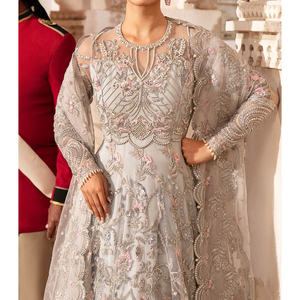 เดรสงานแต่งทำมือคุณภาพระดับพรีเมียมของผู้หญิงเดรสมีระบายความยาวถึงพื้นเดรสเจ้าสาวสไตล์ปากีสถานอินเดียสำหรับงานกลางคืน - Product Image 3