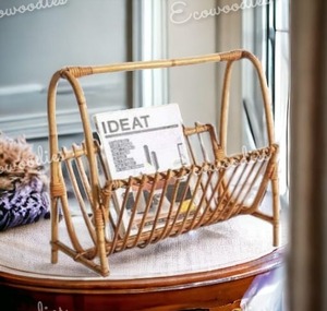 Hot Wholesale Handmade Rattan Magazine Holders Racks Best Home Decor Metal <b>Storage</b> <b>Organization</b> for Living Room Hall or Hotels - Product Image 5