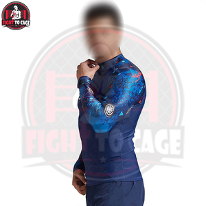 Chemise de compression légère de qualité supérieure pour hommes, vêtements de fitness MMA, rashguard à séchage rapide, manches longues, tissu 220g, FIGHT CAGE - Product Image 3
