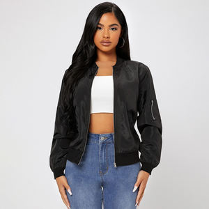 Chaqueta Bomber para Mujer, Logotipo Personalizado OEM, Ligera, Cortavientos, Cierre Frontal, Moda Urbana, Ropa de Abrigo, Fabricante Mayorista - Product Image 4