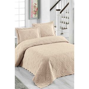 Set copriletto Sarmaşık doppio colore solido-cipria