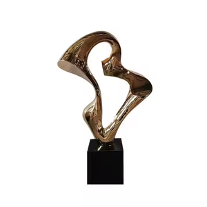 Arte moderno Esculturas de metal abstracto inoxidable Escultura de oro para la decoración del hogar - Product Image 3