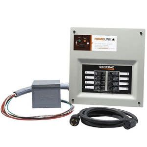 ชุดสวิตช์โอนถ่ายไฟฟ้าแบบแมนนวล Generac 6853 30 แอมป์ 6-8 วงจร HomeLink สำหรับใช้ภายในอาคาร - Product Image 1
