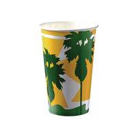 Vaso de Papel Desechable TBH de Primera Calidad, 12 oz, Blanco, Pared Simple, Doble Laminación de PE, 100% Ecológico