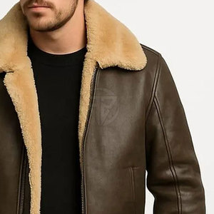 Veste d'hiver en cuir de mouton confortable, légère et écologique, durable, intérieur chaud, logo frontal, options personnalisables - Product Image 5