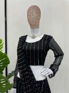 Signature Prêt à Porter Spandex Lehenga Saree Curated Vêtements Ethniques Contemporains pour les Boutiques Haut de Gamme en Gros et Pas Cher - Product Image 6