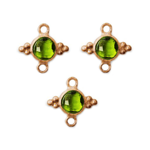 Peridoto Natural Briolette 6mm Bisel Colgante Rodio Plateado 18K Oro Vermeil Plata Esterlina Fancy Birthstone Charm - Product Image 1