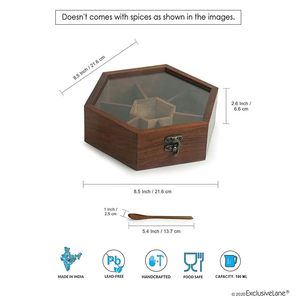 Caja de Madera Grande para Especias, para Mantener las Especias Frescas y Organizadas, Caja de Almacenamiento de Especias de Cocina de Madera en AALIYAN IMPEX - Product Image 4