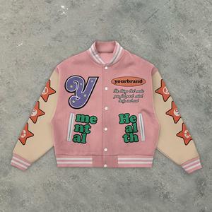 Fabrication de veste d'université brodée doublée en coton épais vintage Varsity Letterman vestes personnalisées pour hommes - Product Image 2