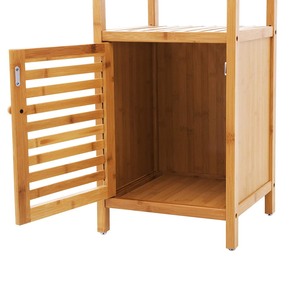 BFKS024-34x33x145cm Decorative Bamboo Cabinet with <b>Wall</b> & <b>Display</b> Shelf - Product Image 2