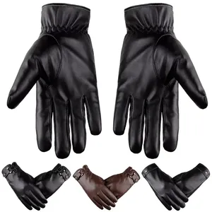 Guantes de moda de cuero de alta calidad para hombre 2025, invierno, informales, personalizables, servicio OEM, accesorio de moda transpirable - Product Image 2