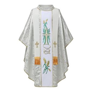 Traje de casulla litúrgica hecho a mano con conjunto de cuello a juego para clero católico y anglicano - Product Image 4