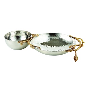 <b>Silver</b> Metal Serving <b>Bowls</b> with Round Base Elegant Hotel Restaurant Kitchenware - Product Image 2