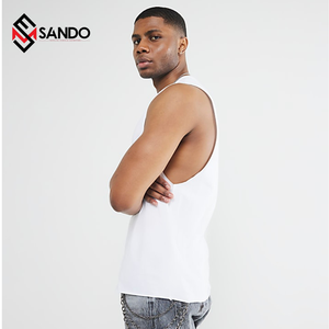 Haute qualité 100% coton rétro en détresse coupe hommes Gym débardeur personnalisable Streetwear Muscle Fit côtelé sans manches grande taille - Product Image 5