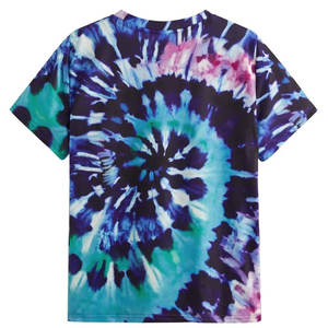 Hot Online Selling Men's 100% Cotton T-Shirt Custom Color <b>Tie</b> Dye Printing Anti-Wrinkle Quick Dry <b>Knitted</b> Fabric Solid Pattern - Product Image 2