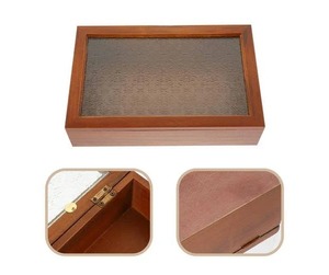 Estuche de Almacenamiento de Joyería de Madera Hecho a Mano con Tapa de Vidrio Transparente para Anillos, Collares y Cosméticos - Elegante Caja de Regalo para las Fiestas - Product Image 5