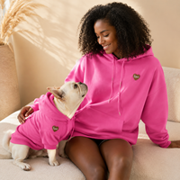 Vêtements confortables en coton pour petits chiens Teddy Bichon Frise, assortis parent-animal, brodés de cœurs, pour l'union humain-animal