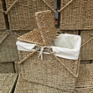 Cesta de Picnic Rectangular Plegable Simple, Hecha a Mano, Ecológica, de Ratán, con Amplio Compartimiento de Almacenamiento, para Picnics al Aire Libre y Viajes Familiares - Product Image 1