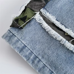 Shorts Cargo Utilitaires en Jean 6 Poches Personnalisés 2026 de Qualité Supérieure pour Hommes, Demi-Pantalon 100% Coton Uni Effet Vieilli - Product Image 5