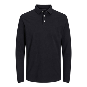 2025 nueva llegada de algodón ajustado para hombre para camisa Polo hecha a medida con patrón sólido mangas completas Opción de talla grande de punto - Product Image 1