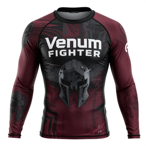 Camisetas Rash Guard Personalizadas para Hombre, Sublimadas, al por Mayor, de Alta Calidad, Compresión Deportiva, Venum Fighter Rash Guard - Product Image 4