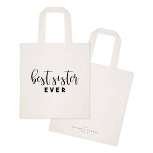 Bolsa de Mano de Lona de Algodón Ecológica con Bordado 'Mejor Hermana del Mundo', Cierre de Cremallera, Uso Multitemporada - Product Image 2