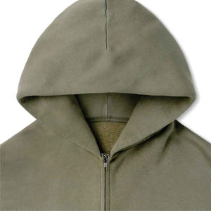 เสื้อฮู้ดซิปแบบเรียบของผู้ชายผ้าฝ้าย100% ฤดูใบไม้ร่วงฤดูหนาวกำหนดเองเฮฟวี่เวทมีซิปแบบหนาสำหรับผู้ชาย - Product Image 3