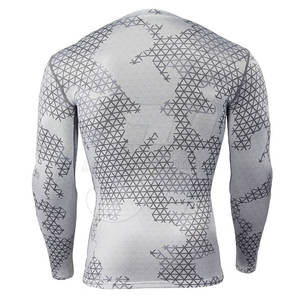 Vente chaude de haute qualité Logo personnalisé Spandex/Polyester Rash Guard Compression confortable à manches longues Gym Wear Hommes Fitness Sport - Product Image 3