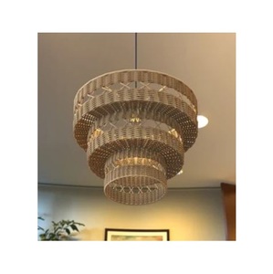 Lámpara Colgante LED de Ratán Tejido a Mano con Hierro, Diseño Nuevo y en Oferta, con Luz Blanca Cálida de 2700K para Uso en Hoteles y Residencias - Product Image 2