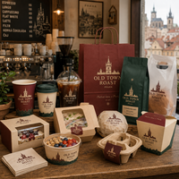 Gobelets à café personnalisés AT PACK avec couvercles, emballage personnalisé pour les marques de cafés, sacs, boîtes, serviettes, solution d'emballage complète