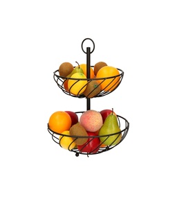 Plateau à fruits de luxe créatif |   Panier à fruits élégant en fer forgé, pièce maîtresse esthétique pour la décoration de table à la maison et à l'hôtel - Product Image 1