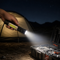 Lampe de poche COB rechargeable par USB, lumière blanche brillante, lampe portative pour le camping et la réparation