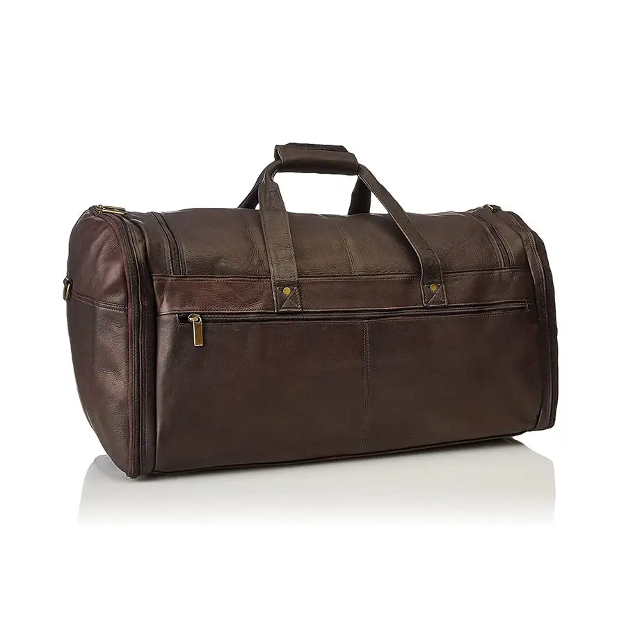 Top quality vintage leather men's heavy travel duffle bag genuine cowhide leather plane travel large capacity duffle bag