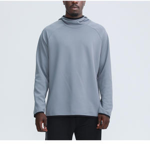 Hiver Automne Manches Longues Col Haut Workout Plain White Workout Sports Mens Gym Hoodies - Product Image 4