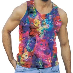Premium personnalisé décontracté élégant débardeur qualité 3D imprimé hommes débardeur 100% coton séchage rapide été Gym maillots - Product Image 4