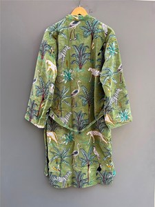 GREEN-Veste d'hiver en velours pour femmes, manches longues, réversibles, bouffantes en coton taille libre, techniques imprimées - Product Image 2