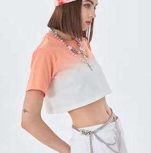 T-shirt 2 tons Tie and Dye Design élégant T-shirt uni blanc orange de haute qualité avec mes logos - Product Image 4