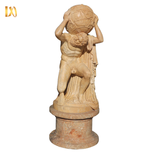 Grande Statua di Atlante in Marmo Greco, Scultura Mitologica in Pietra Intagliata a Mano per Decorazione Esterna di Ville e Giardini - Product Image 1