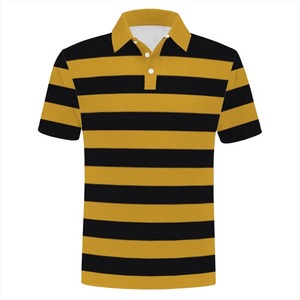 Polo de golf décontracté à manches courtes en coton et soie vierge de haute qualité 200gsm avec logo personnalisé pour hommes - Product Image 1