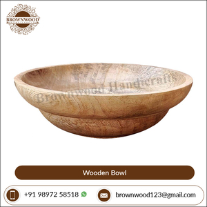 ชามไม้มะม่วงทำด้วยมือสีธรรมชาติสำหรับร้านอาหารโรงแรมที่ให้บริการและจัดแสดงสินค้าดีไซน์คลาสสิกจากอินเดีย - Product Image 2