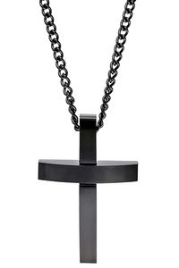 MUY BONITO DISEÑO Urna cruzada de acero inoxidable Colgante negro que se puede abrir Collares de joyería de moda inoxidable - Product Image 5