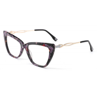 BONA feuille de verre Rectangle acétate métal mélange plusieurs spécifications lunettes optiques cadre noir myopie lentille lecture à la mode