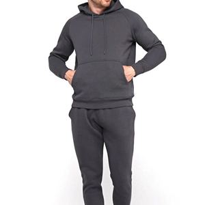 Ensemble de survêtement en coton lourd à capuche uni, survêtement unisexe personnalisé, tenue d'hiver sur mesure avec doublure en polaire - Product Image 3