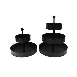 Exhibidor Decorativo de 3 Niveles, Organizador de Cocina Redondo de Metal, Cesta para Frutas, Bandeja Decorativa para Decoración del Hogar - Product Image 1